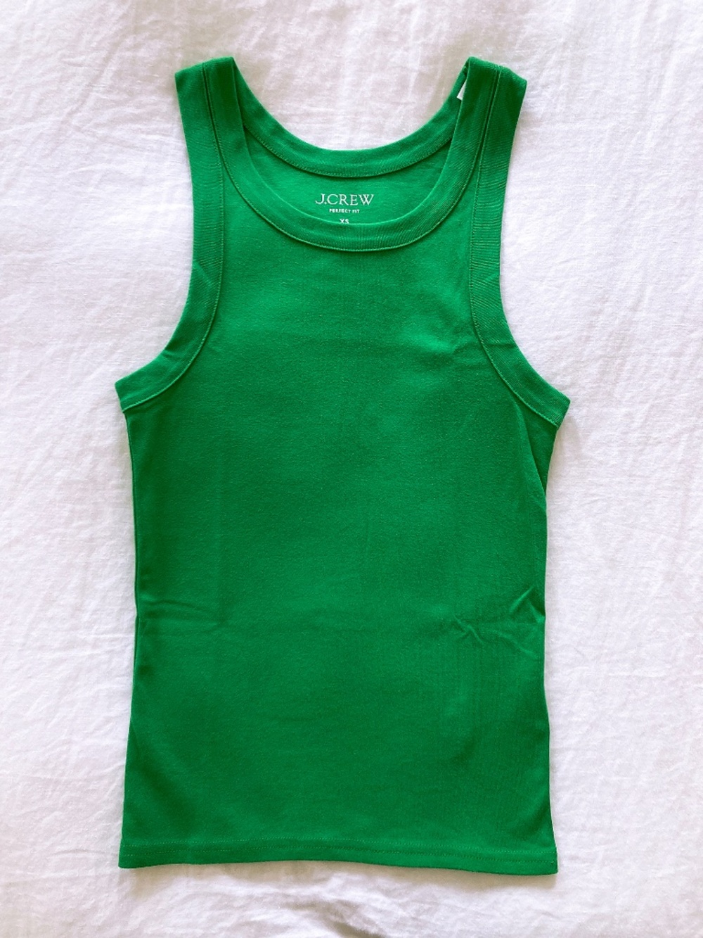 J. Crew Perfect-fit High-Neck Tank Top in Bright Green - XS